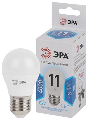 лампа светод ЭРА  LED smd P45-11w-840-E27 - фото 33940